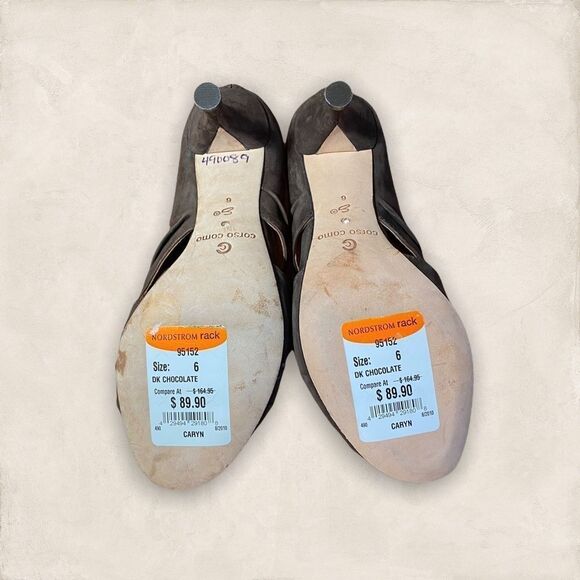 Corso Como Caryn Brown Peep Toe Mid Heels 6 - Picture 6 of 6